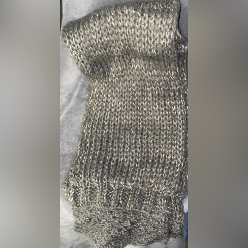 Grey Knitted Saks Fifth Avenue Scarf